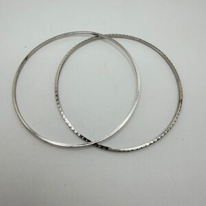 ~8" Vintage Two, 2mm‎ thick, dainty stamped 835 silver bangle bracelets!